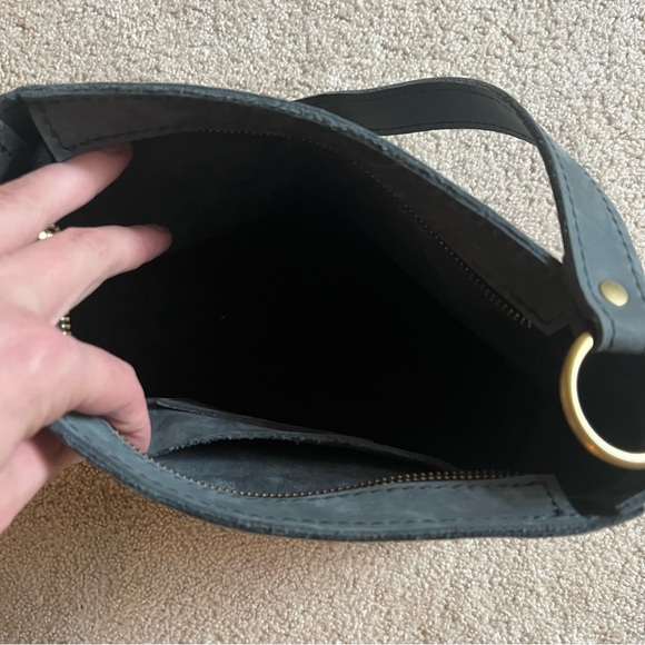 Portland Leather Gray Suede Purse - Picture 6 of 9